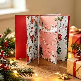 Christmas Gift Card Booklet with 5 Card Slots