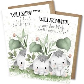 Congratulations Card for the Birth of Twins