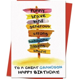 Grandson Birthday Card, Gift from Grandparents for Him