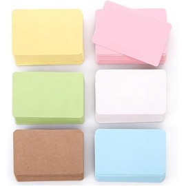 Pack of 120 Blank Index Cards Colourful Kraft Paper Cards Set in 6 Colours